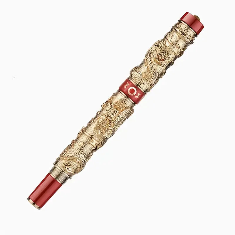 Jinhao Double Dragon Copper Fountain Pen, Medium Nib