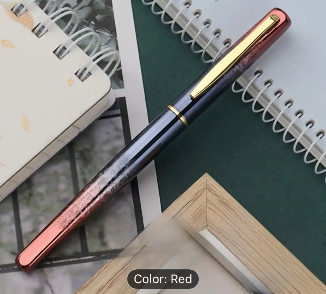 Metal gradient pen with colorful iridium nib - extra fine point