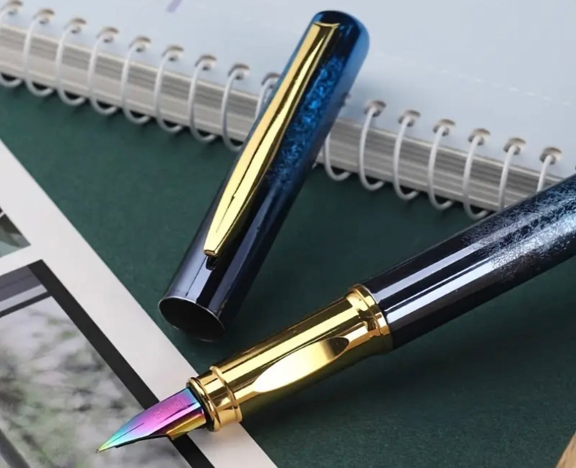 Metal gradient pen with colorful iridium nib - extra fine point