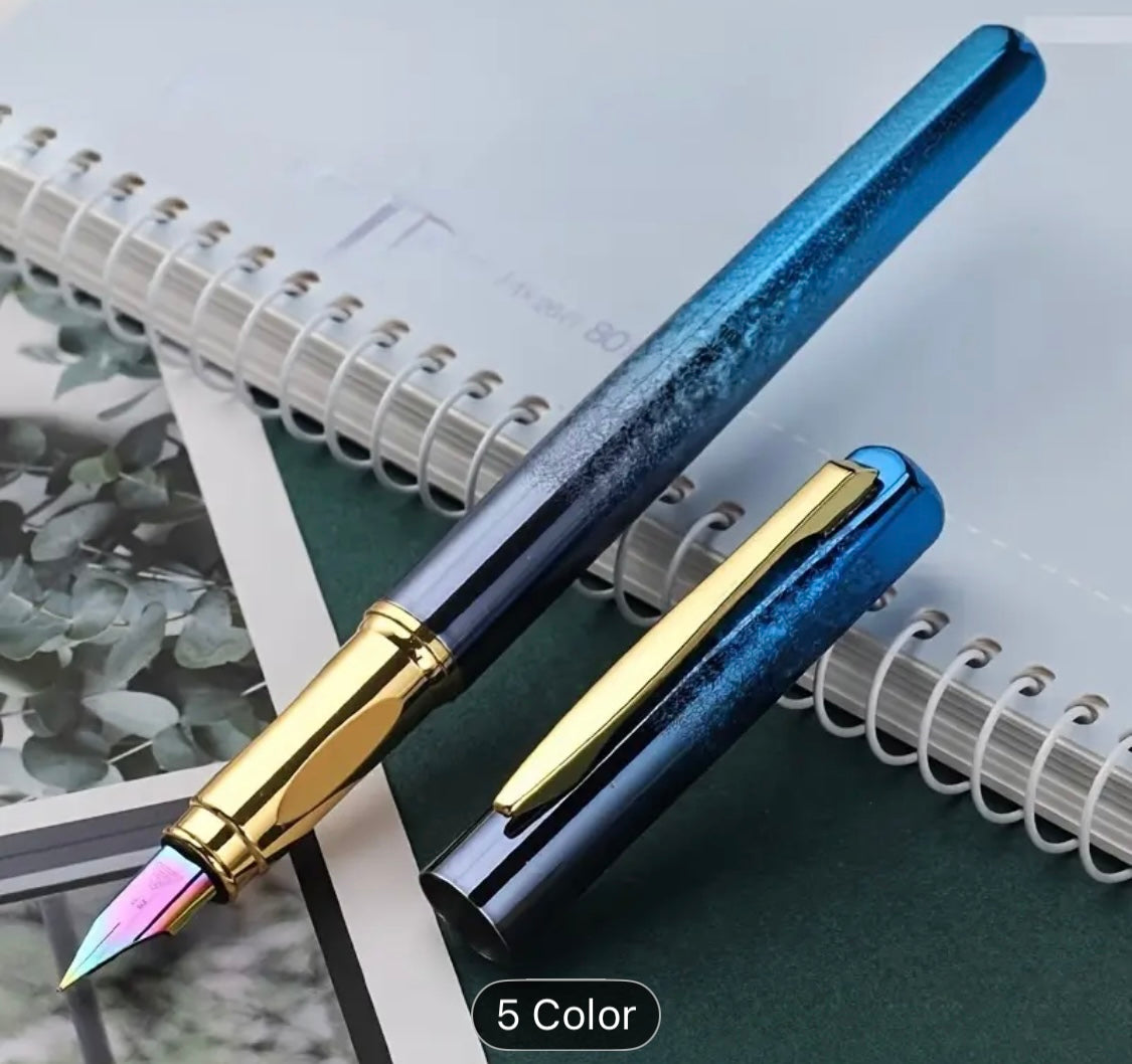 Metal gradient pen with colorful iridium nib - extra fine point