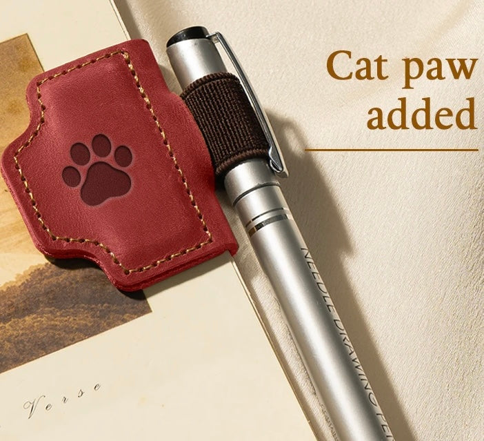 Magnetic Genuine Leather Bookmark, Pen & Glasses Holder