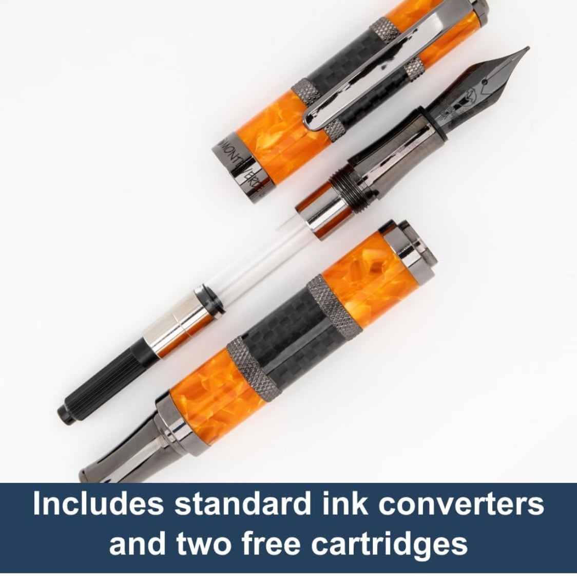 Monteverde USA® Regatta Sport™, Orange Fountain Pen, Full Carbon Fiber