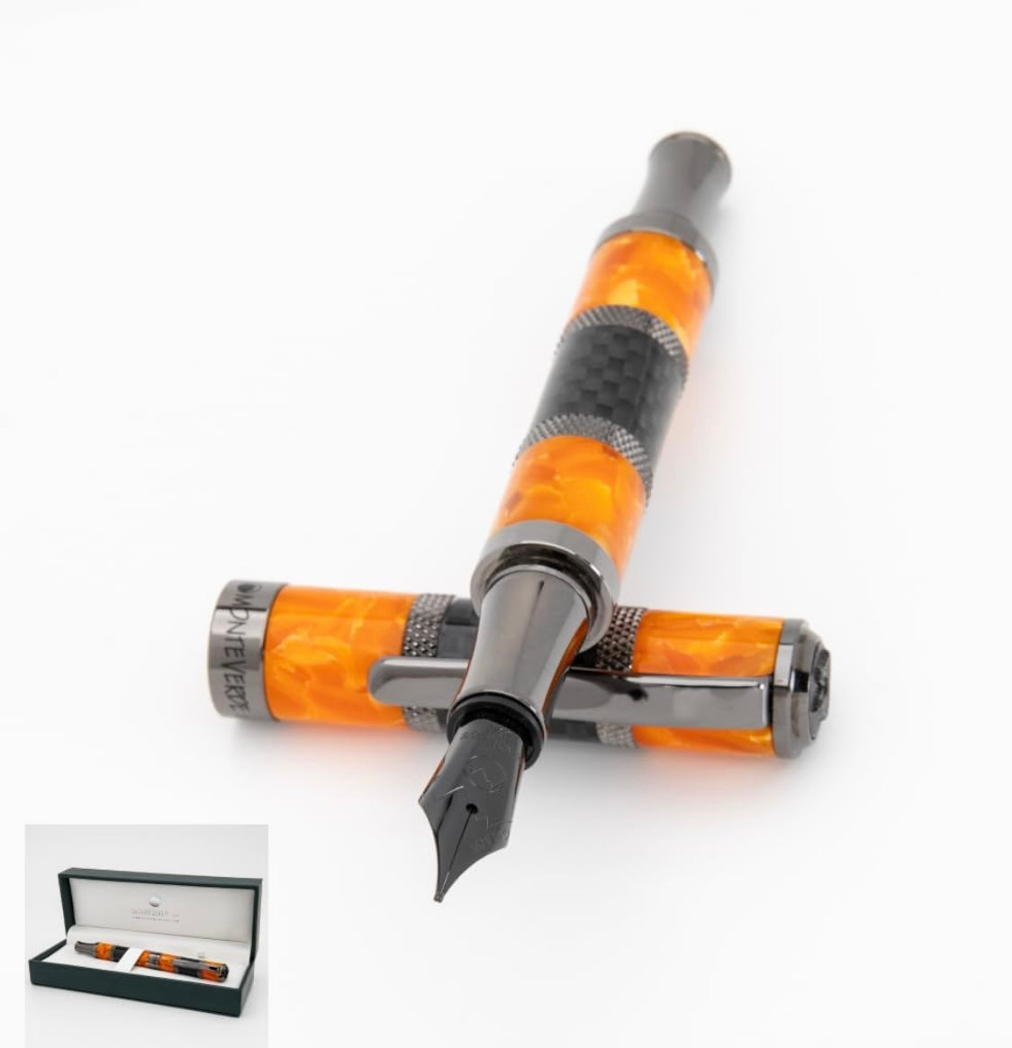 Monteverde USA® Regatta Sport™, Orange Fountain Pen, Full Carbon Fiber