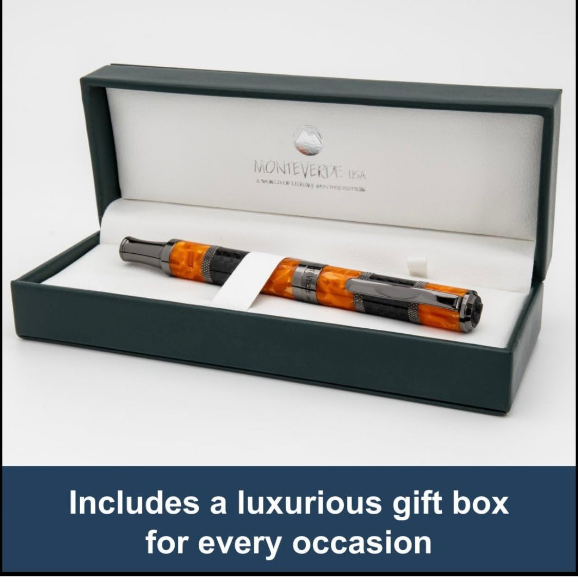 Monteverde USA® Regatta Sport™, Orange Fountain Pen, Full Carbon Fiber