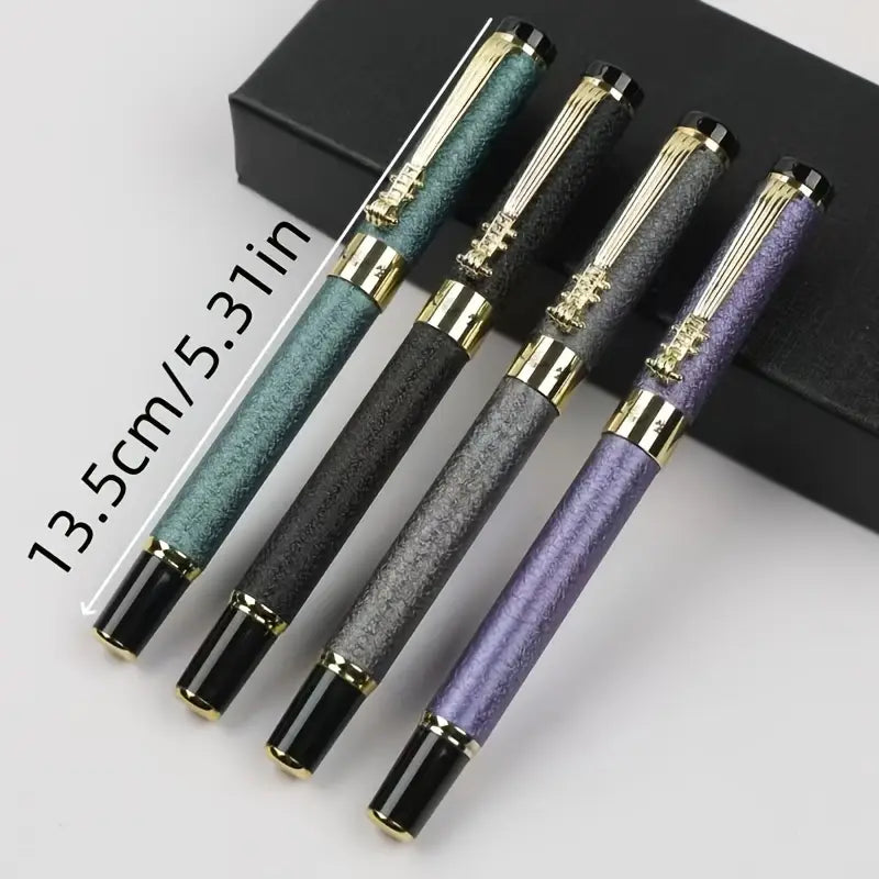 Textured Classic Fountain Pen, Violin style plastic clip, Medium Nib