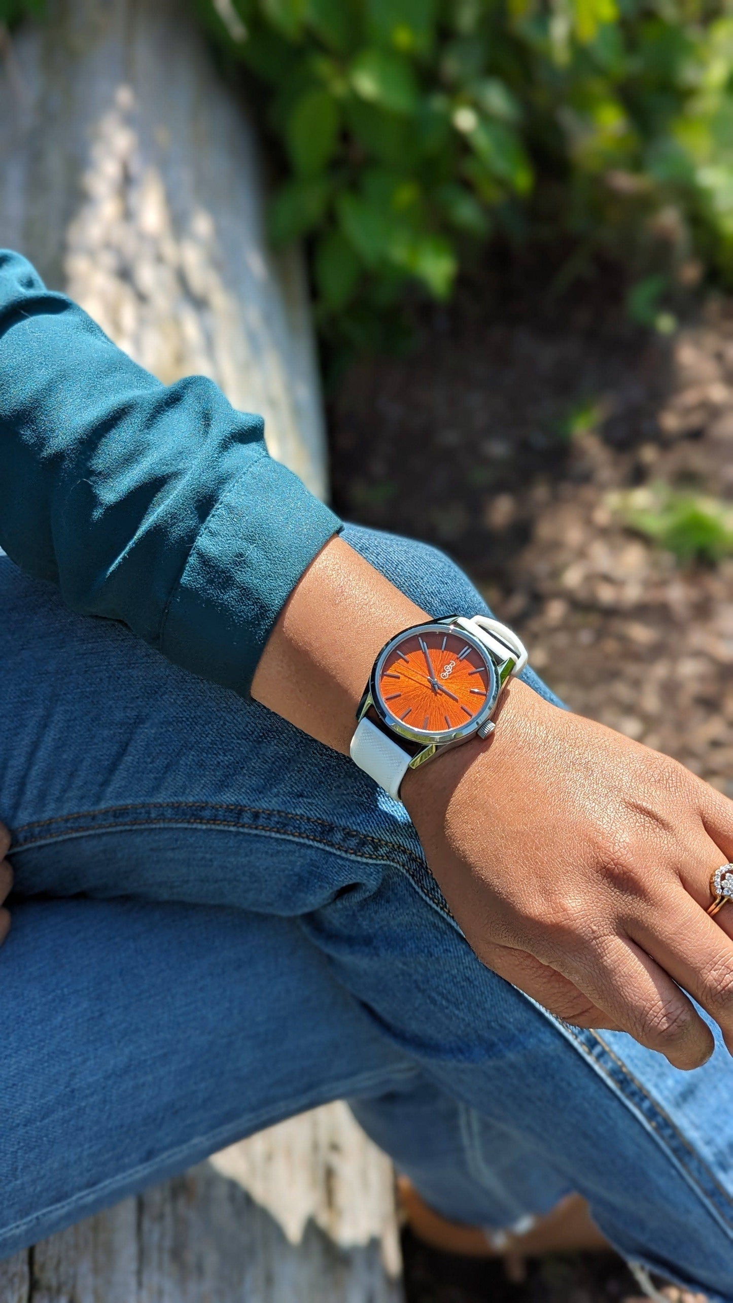 Orange Sunburst Watch  from the Beyond Boring Watch Company