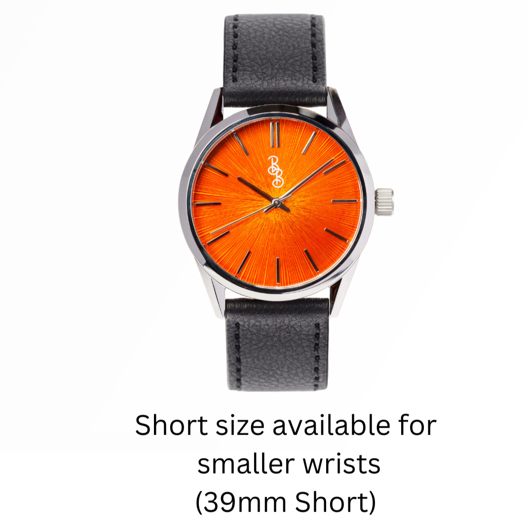 Orange Sunburst Watch  from the Beyond Boring Watch Company