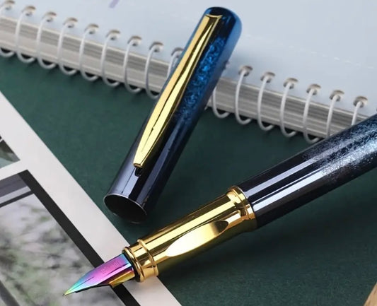 Metal gradient pen with colorful iridium nib - extra fine point