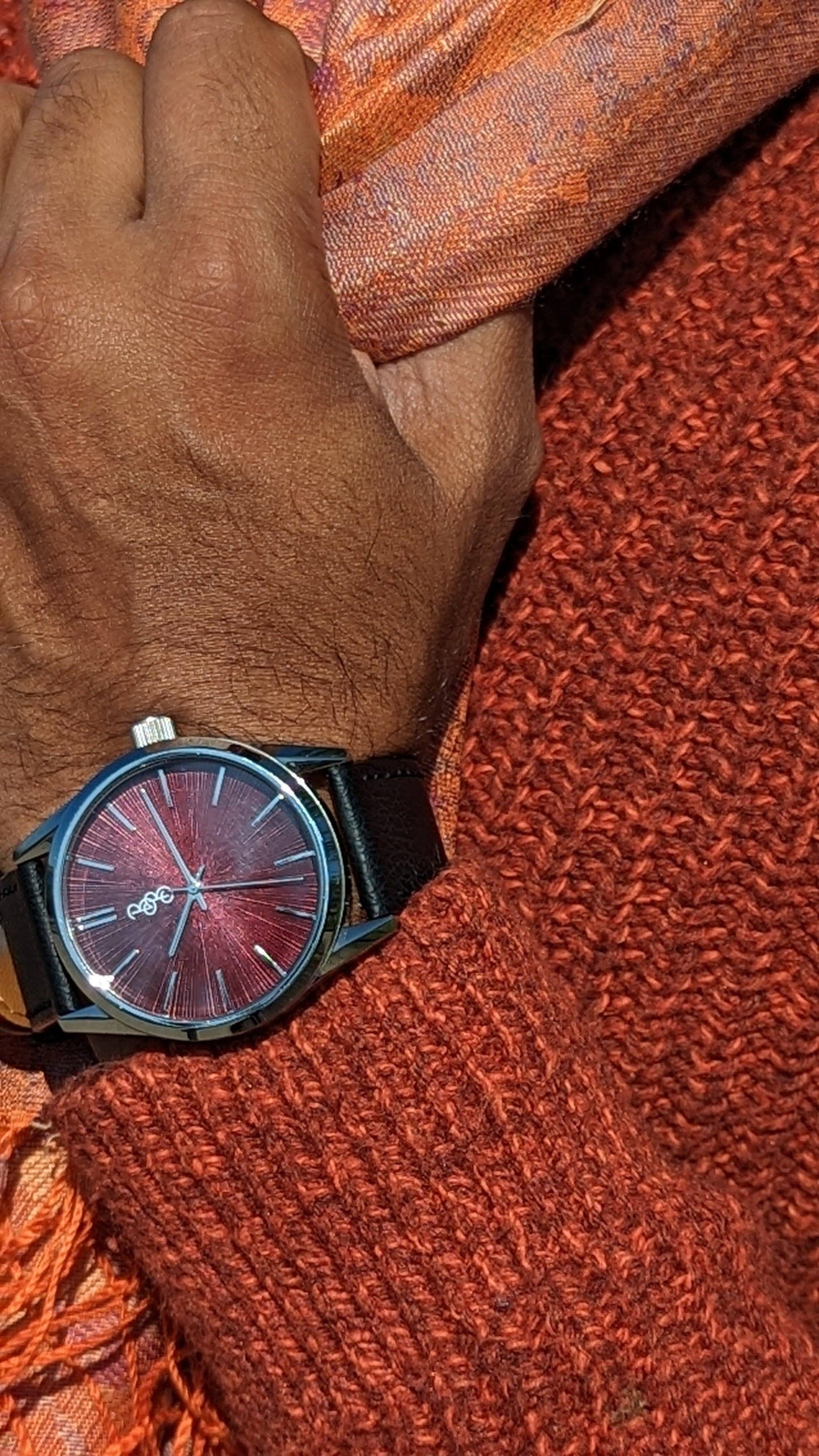 Burgundy Sunburst Watch  from the Beyond Boring Watch Company