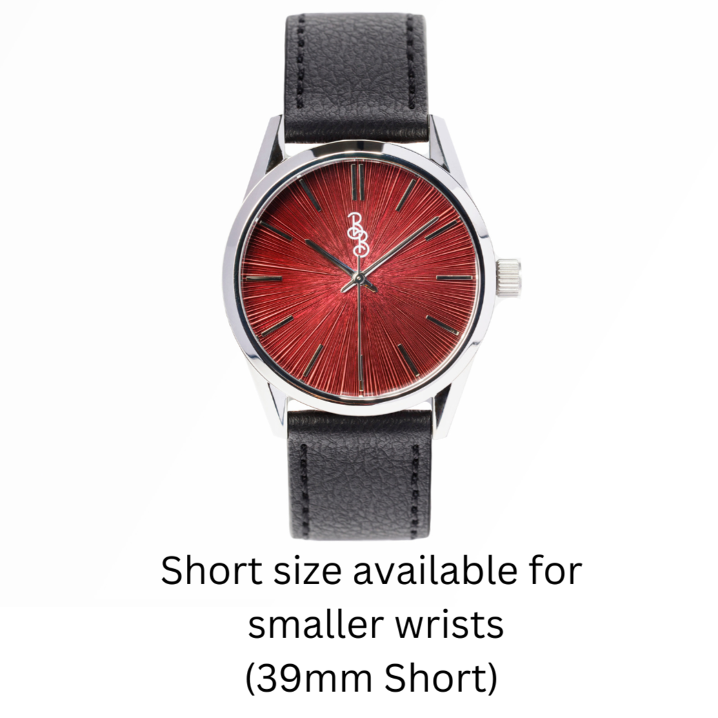 Burgundy Sunburst Watch  from the Beyond Boring Watch Company