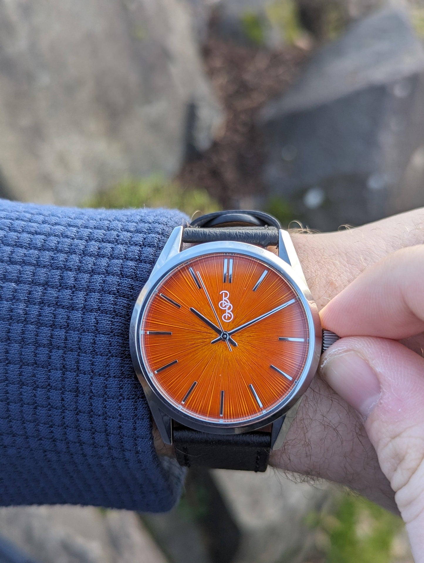 Orange Sunburst Watch  from the Beyond Boring Watch Company