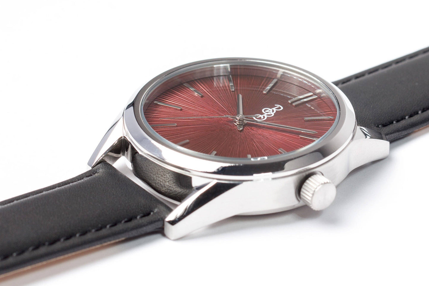 Burgundy Sunburst Watch  from the Beyond Boring Watch Company