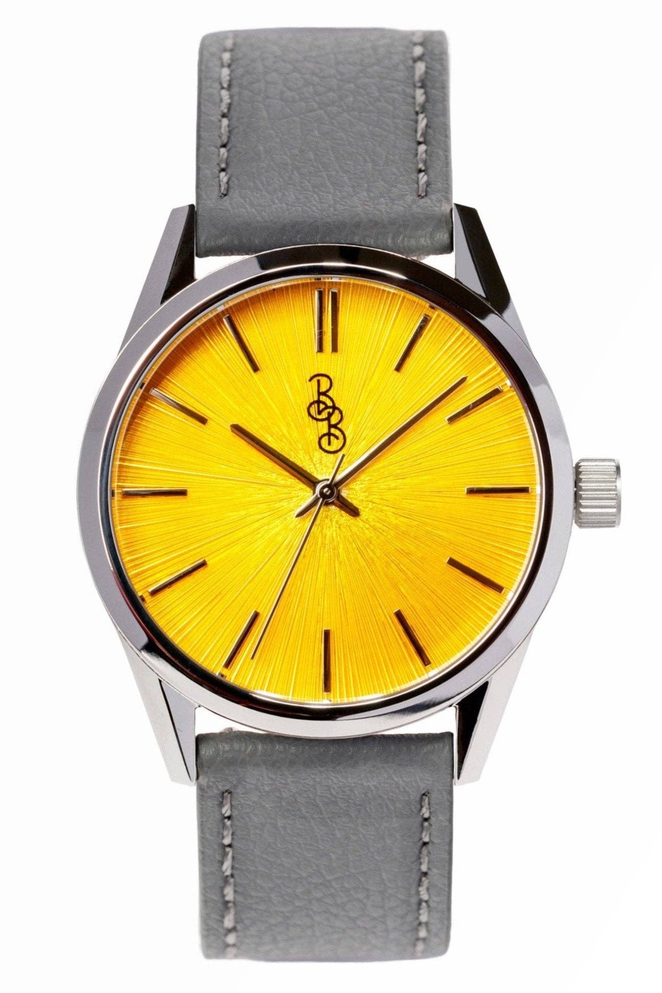 Yellow Sunburst Watch  from the Beyond Boring Watch Company