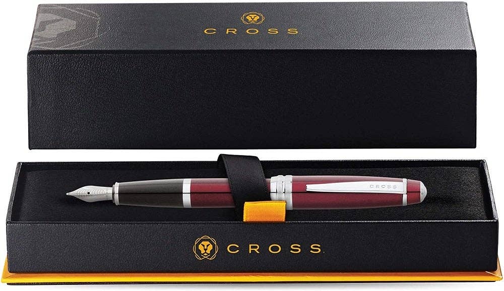 Bailey™ by AT Cross Red Lacquer Stainless Steel Medium Nib Fountain Pen