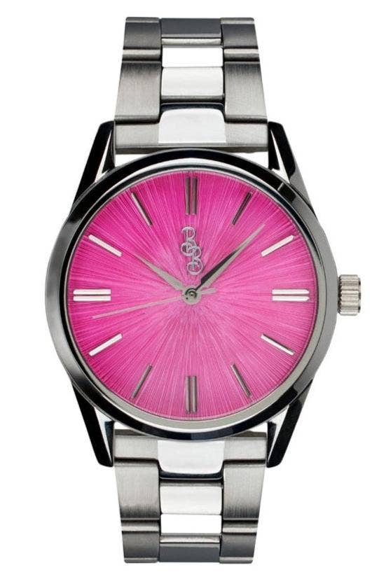 Pink Sunburst Watch from the Beyond Boring Watch Company