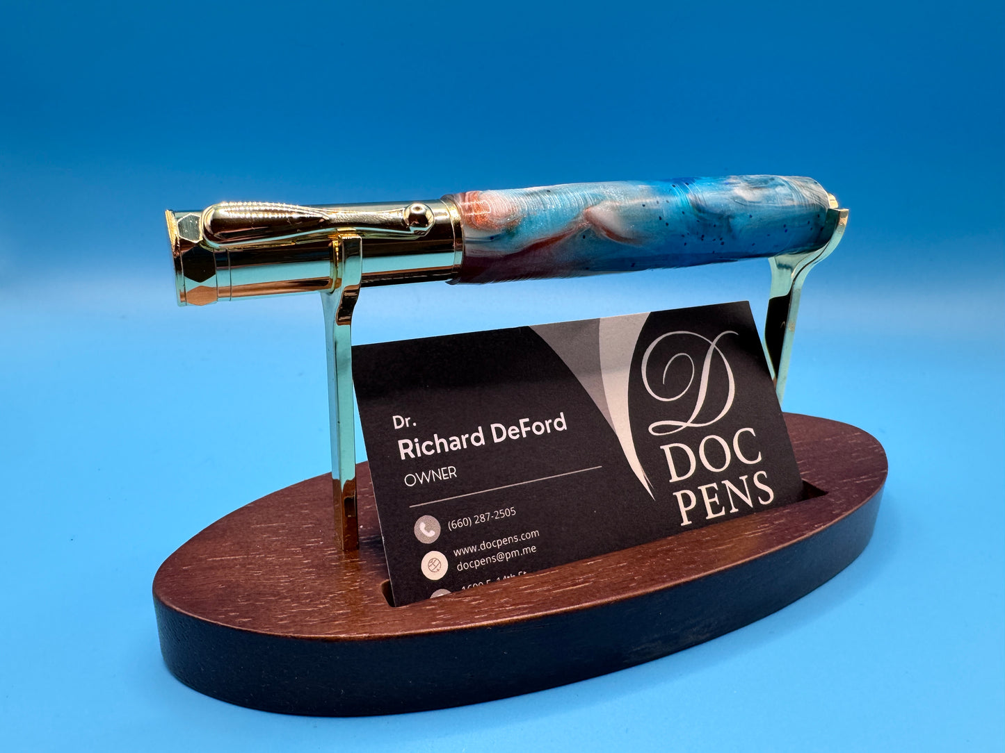 Hand-made Zen Pen from Doc Pens - Blue Lagoon travel size