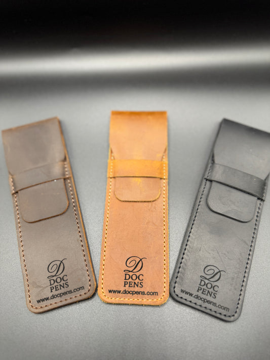 Genuine leather pen sleeve