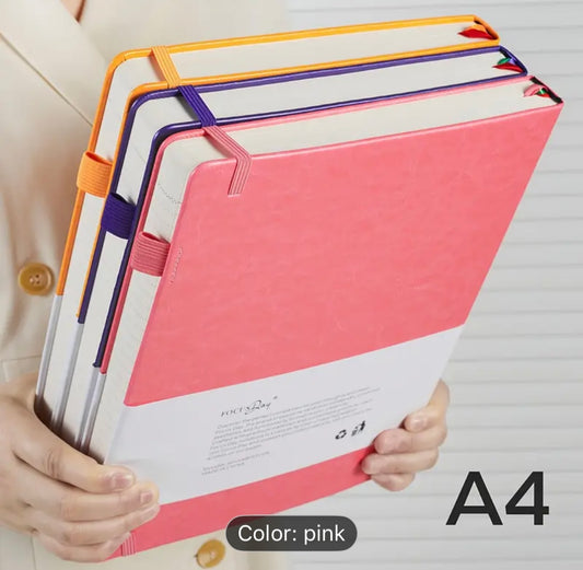 Giant, hard bound leather lined notebook