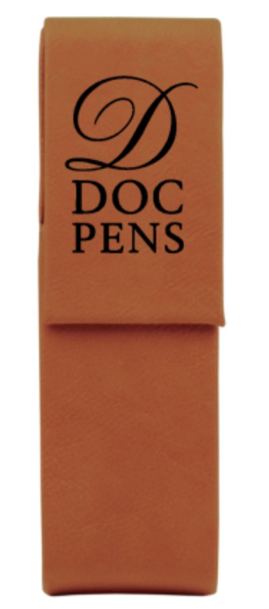 Engraved Leatherette Double Pen Case