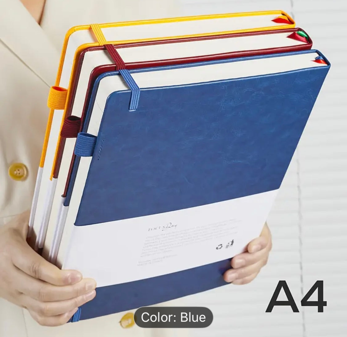 Giant, hard bound leather lined notebook