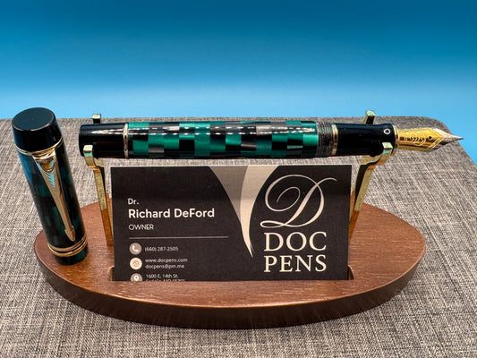 MAJOHN M600 Checkerboard Grid Resin Fountain Pen BOCK Fine Nib