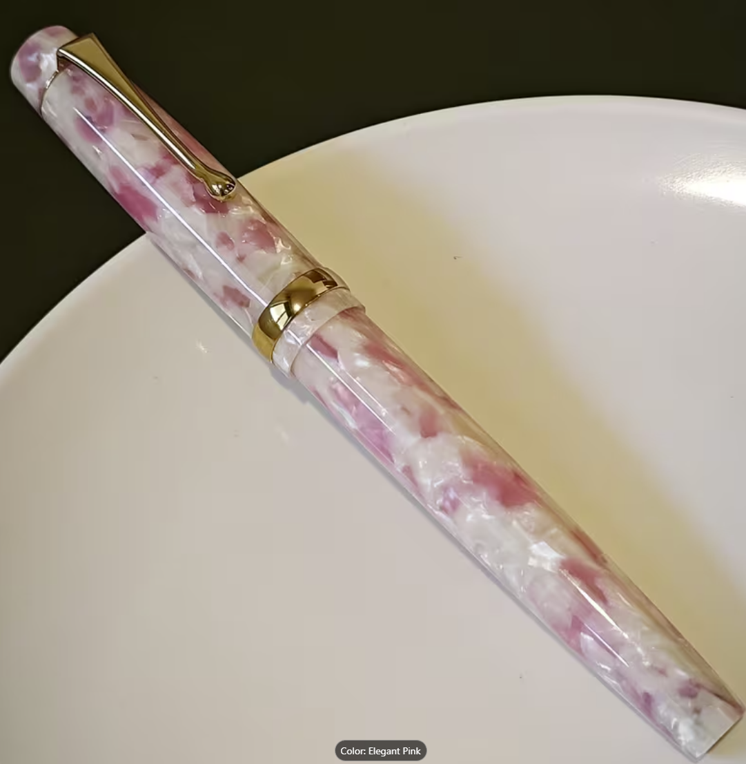 Beautiful Pink Celluloid Pen, F Point – Doc Pens