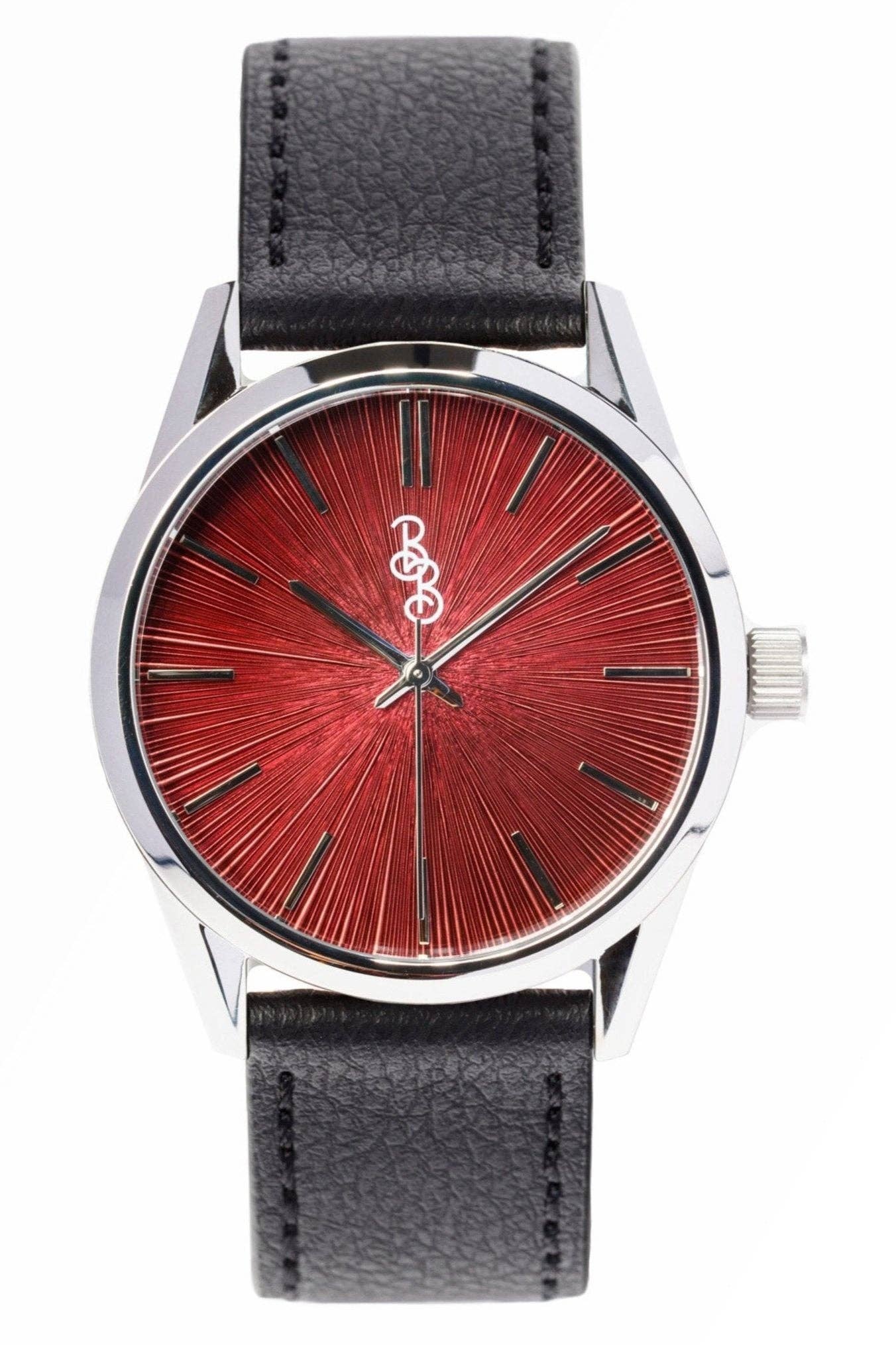 Burgundy Sunburst Watch  from the Beyond Boring Watch Company