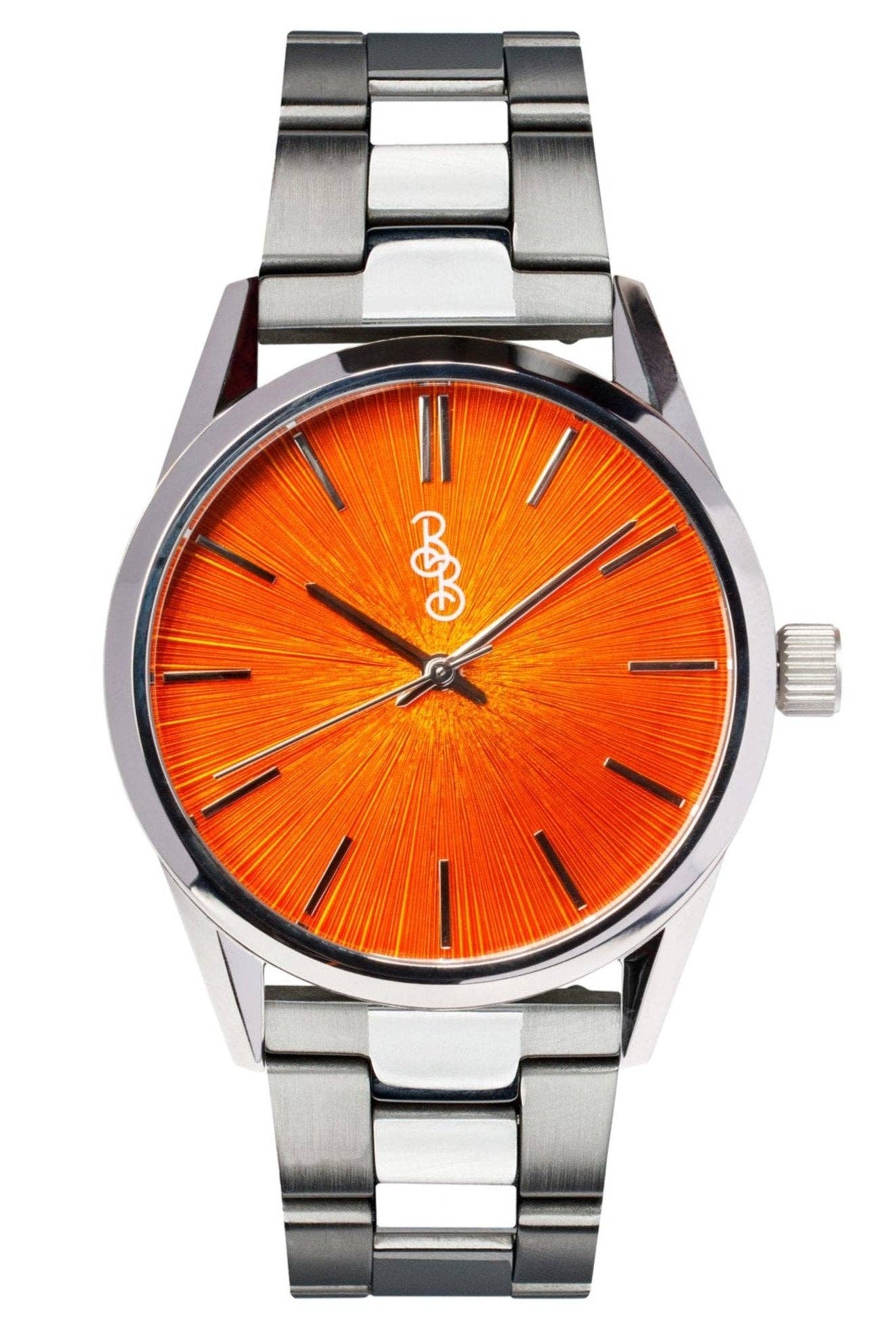 Orange Sunburst Watch  from the Beyond Boring Watch Company