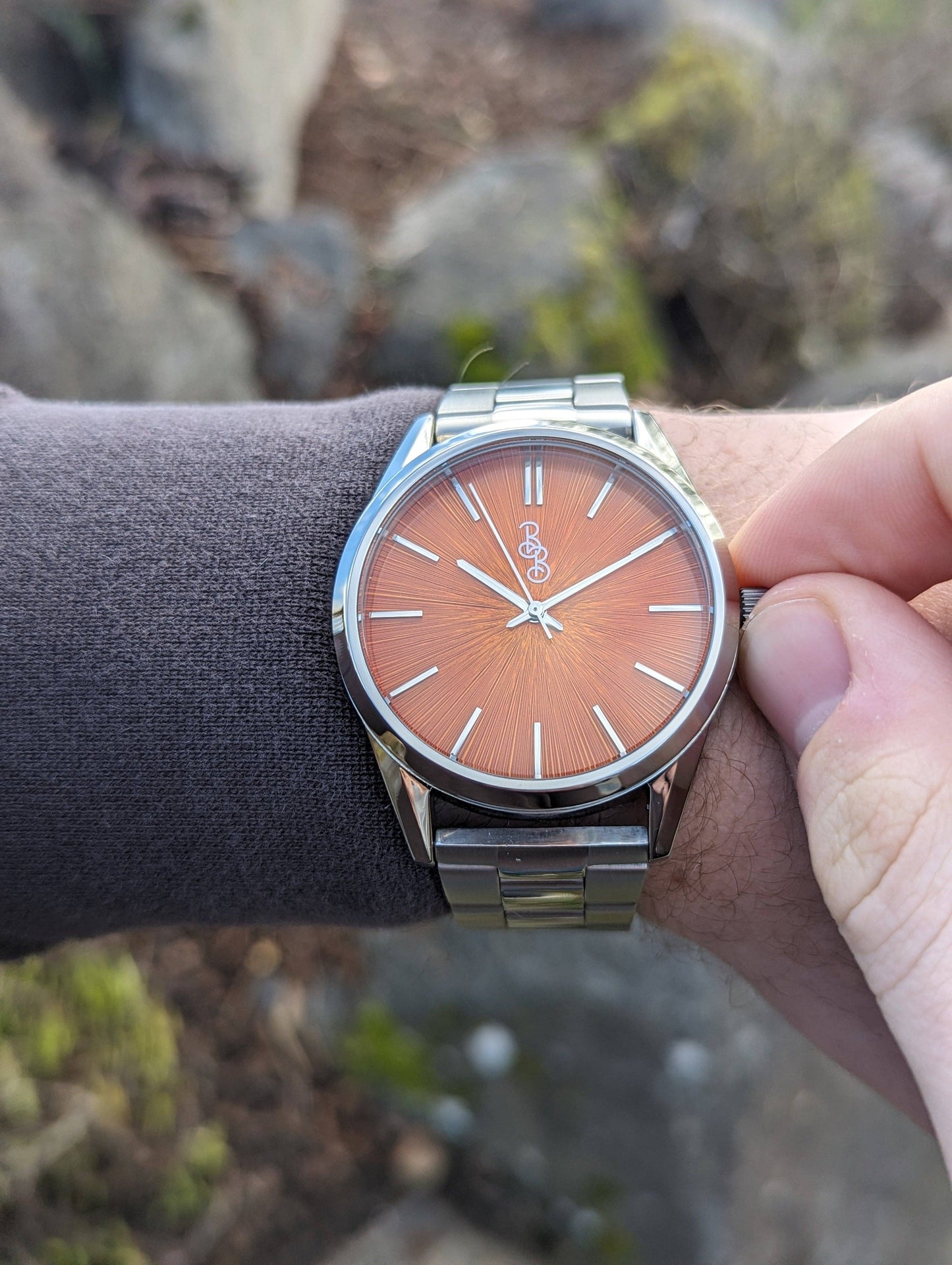 Orange Sunburst Watch  from the Beyond Boring Watch Company