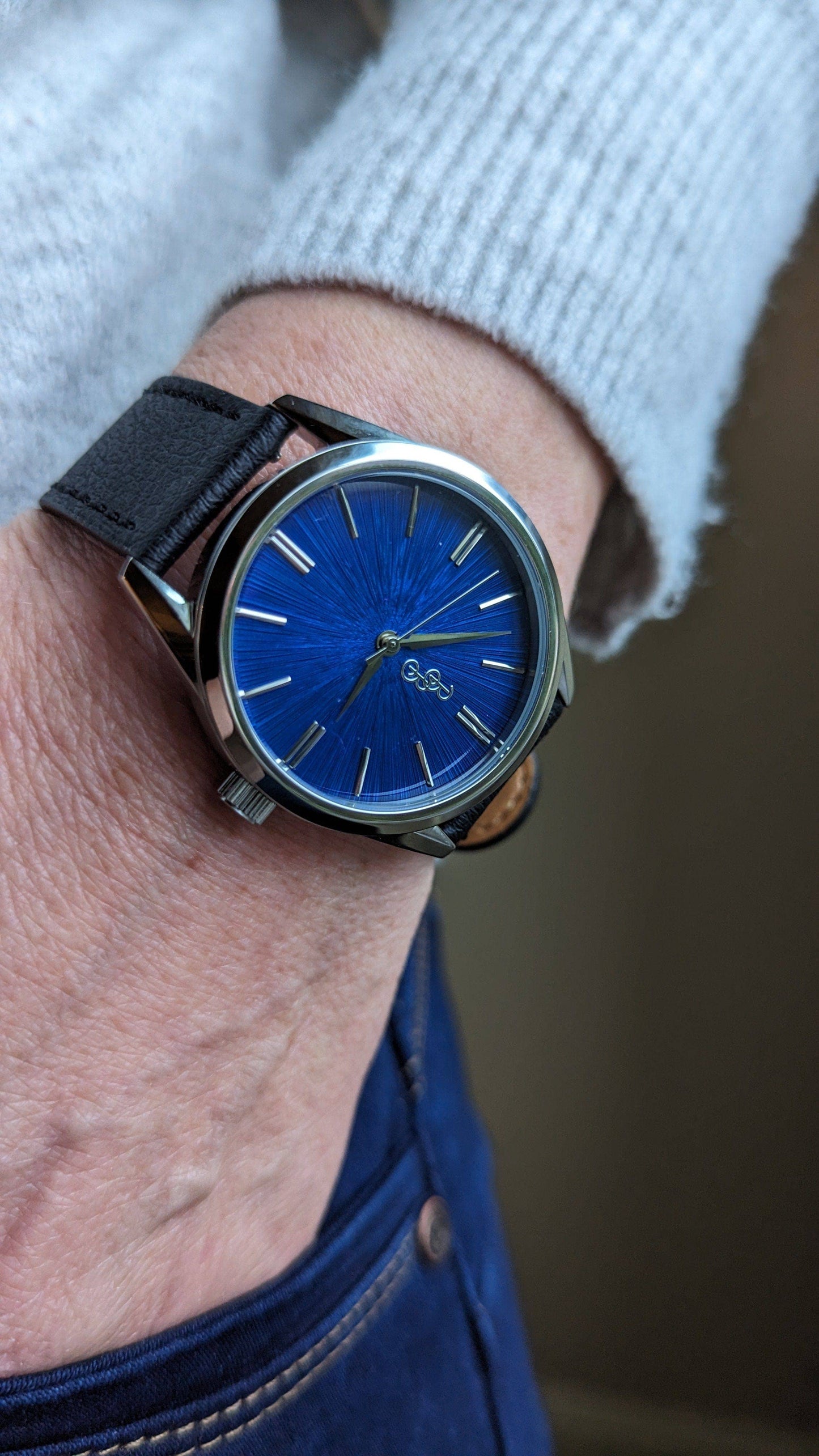 Blue Sunburst Watch  from the Beyond Boring Watch Company