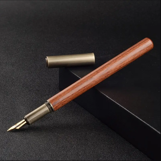 Wood and Brass Fountain Pen - OAK